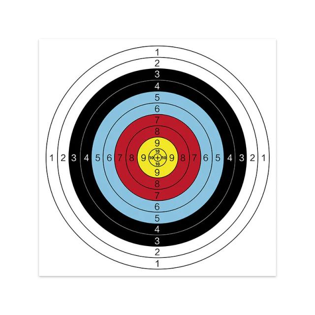 Alvos de Tiro em Papel 40x40cm para Prática de Arco e Flecha - Conjunto com 12 Peças para Treinamento em Esportes de Caça e Dardos