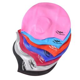 Tampão de natação de silicone impermeável para homens e mulheres, bolsos auriculares, elástico alto, protege orelhas, cabelo comprido, piscina, chapéu de esportes aquáticos - Image 2