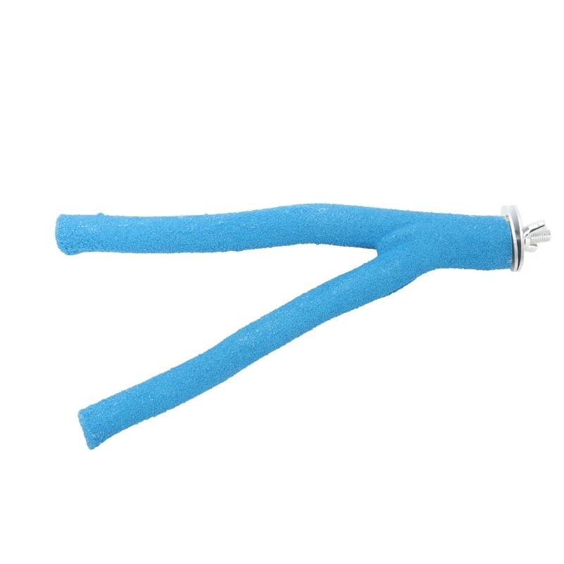 Pássaro papagaio poleiro suporte brinquedo brilhante colorido pata moagem vara para unhas e bico periquitos gaiola acessórios 7.9in - Image 1