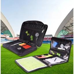 Futebol Árbitro Bag with Whistle, Cartões vermelhos e amarelos, Pick Edge Coin, barômetro, carteira de futebol Set Kit, Equipamento Árbitro - Image 2