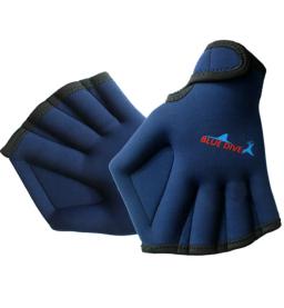 Luvas de natação ajustável Neoprene Webbed, Aquatic Fit, pás, mergulho, mergulho mão Web, luvas de água, metade do dedo, 1 par - Image 2