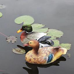 Resina intempéries estátuas de pato flutuante, escultura cisne, natação realista pato selvagem, lagoa jardim ao ar livre, decoração Home - Image 1