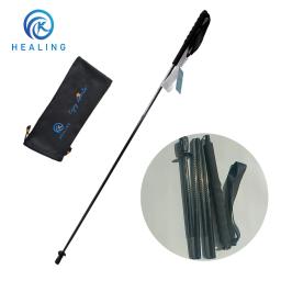 Bastões de caminhada de carbono com padrão de peixe, bastões de viagem, ultraleves, dobráveis, portáteis, 5 seções, 100% completos - Image 1