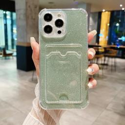 Porta-cartão de luxo para mulheres, estojo de carteira, à prova de choque, brilhante, Bling, brilho, capa para iPhone 15 Pro Max, 11, 12, 13, 14 Plus, XS, X, XR - Image 6