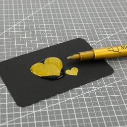 Metal impermeável permanente pintura marcador conjunto de canetas, ouro branco e escova de prata, arte artesanal, desenho caneta, material escolar - Image 5