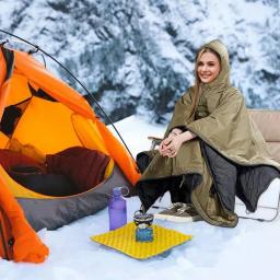 Saco de dormir Wearable Camping, Poncho Leve, Saco de dormir acampamento, Capa de capa, Cobertor encapuzado, Resistente à água, Inverno - Image 3