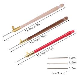 Lmdz bordado tambour gancho com 3 agulhas de metal caneta bordado ponto cruz artesanato kit crochê francês para diy costura tricô - Image 2