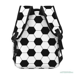 Unisex futebol padrão esporte mochilas, saco de viagem do futebol, mochila laptop casual, escola do ensino médio bookbags para estudantes, meninos - Image 4