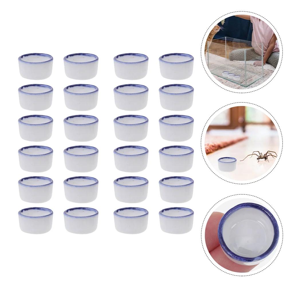 Réptil prato de água Terrário, Mini tigela do alimento, rastreador pia alimentação para lagarto e lagarto, Pet bacia da água, bebendo Container, 24 pcs - Image 1