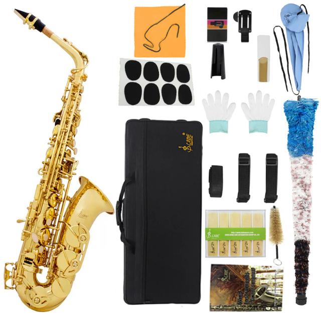 SLADE Saxofone Alto para Iniciantes com Conjunto Completo: Case, Bocal, Strap, Reed em Várias Cores - Ideal para Estudantes E Flat