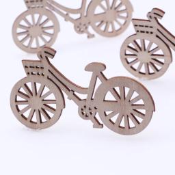 10 pçs corte em miniatura bicicleta natureza artesanato de madeira da bicicleta gnome fada casa decoração do jardim scrapbookings acessório - Image 5