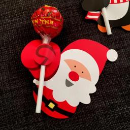 Cartões de papel pirulito, desenhos animados, Papai Noel, pinguim boneco de neve, pacote de presentes, embrulho infantil, decoração de festa de ano novo - Image 3