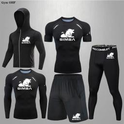 roupas masculinas conjuntos masculinos kimono jiu jitsu Compressão terno do esporte dos homens bjj mma rashguard muay thai kickboxing t camisas + calças conjuntos de camisas de boxe treino esportes faixa terno - Image 3