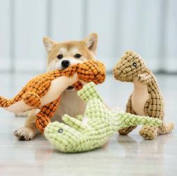 Pelúcia interativo dinossauro mastigar brinquedos para gatos e cães, recheio suprimentos, pequeno animal de estimação - Image 1