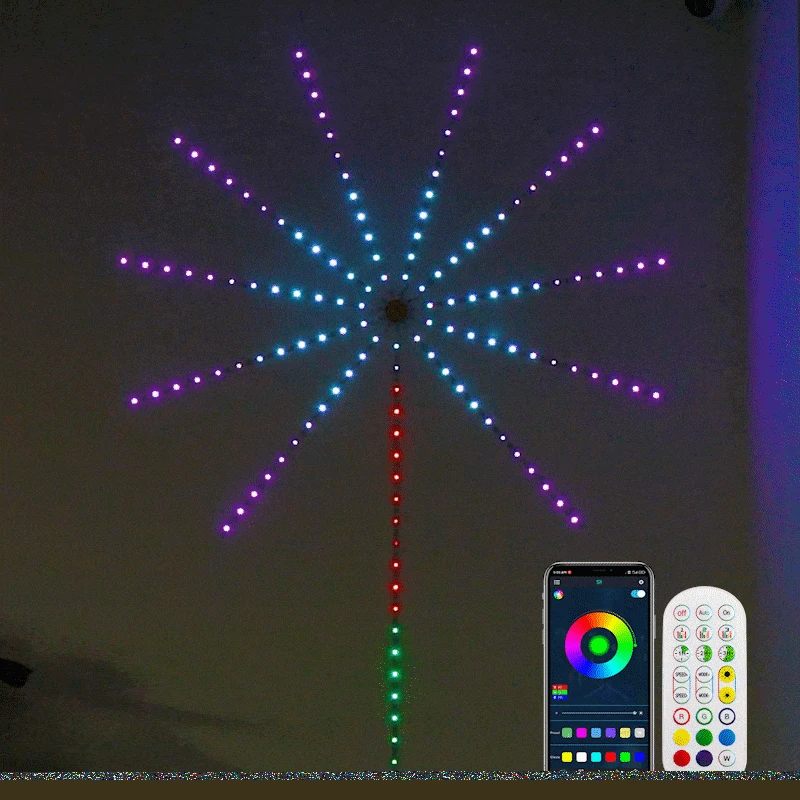 Luz Noturna LED RGB Bluetooth com Sincronização Musical para Decoração de Quarto e Festas de Natal