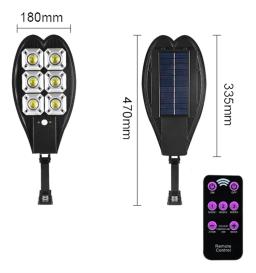 108 COB Lâmpada de rua com sensor 3 modos de iluminação Lâmpadas solares de segurança à prova d'água para ambientes externos para luz de controle remoto de caminho de pátio de jardim - Image 6