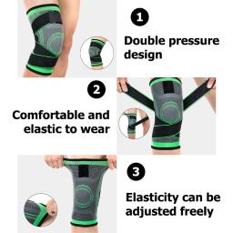 Pressurizado Joelheiras Elásticas, Joelheira Esportes, Suporte Fitness, Basquete, Voleibol Brace, Médico Protetor Artrite Articulações, 2Pcs - Image 4