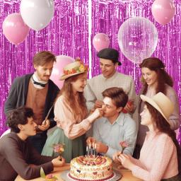 Alumínio Foil Photo Backdrop, Cortina De Franja, Birthday Party Streamers, Decorações De Festa Vermelha, 6.5ft, 1Pc Set - Image 3