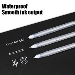 3/5 pçs caneta gel branco 0.8mm mangá marcador canetas tinta branca graffiti manual caneta à prova dwaterproof água esboço pintura caneta desenho arte papelaria - Image 2