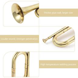 Trompete Carga Corneta para Crianças, Instrumento Musical Premium, Profissional Copper Alloy Horn, Vento - Image 6