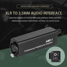Mini portátil auscultador amplificador conversor, AMP-1, XLR de 3,5mm, interface de áudio, HIFI, amplificador de auscultadores, Clip Mount, profissional - Image 2