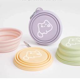 Pet folding silicone bowl, 350ml, tigela de comida para cães, recipiente de água, alimentador de filhotes, acampamento ao ar livre, acessórios portáteis para cães - Image 1