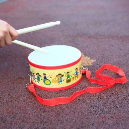 Tambor de mão de desenhos animados para crianças Pandeiro dupla face Instrumento de percussão Orff de madeira portátil Instrumentos musicais Brinquedos educativos - Image 6