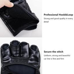 Luvas Profissionais De Treinamento De Boxe Para Adultos, Almofada De Couro Metade Do Dedo, Sanda Boxe, UFC Sandbag Knuckles - Image 4