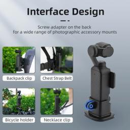 Expansão Base Chest Mount Acessórios Kit, Arnês, Clipe Mochila, Guiador de Bicicleta, Suporte para DJI OSMO Bolso 3 - Image 4