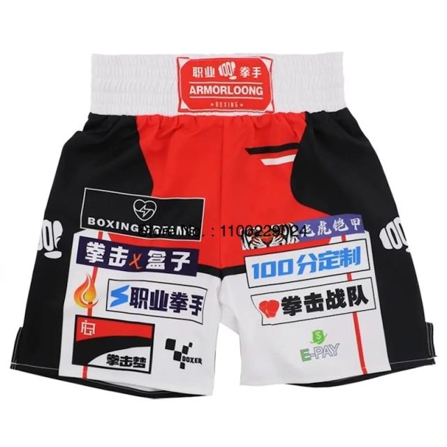 Shorts de Boxe Quick Dry Impressos para Homens, Mulheres e Adolescentes - Respiráveis para Combate, Kickboxing e Muay Thai