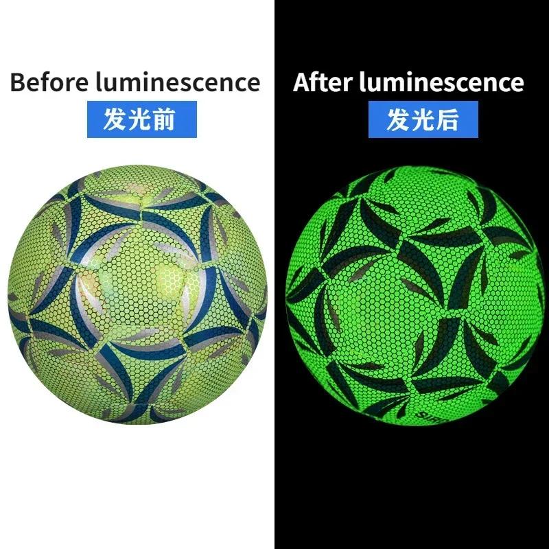 Brilho ao ar livre Reflexivo Futebol, Holográfica Padrão, Entretenimento Esportivo, Adulto Treinamento Prática, PU Bola, No.5 - Image 1