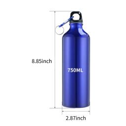 Garrafa De Água De Alumínio Com Mosquetão, 750ml, Portátil, Reutilizável, À Prova De Vazamento, Caminhadas, Viagens, Esportes Ao Ar Livre, Ginásio De Fitness - Image 5