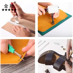 366 peças de couro crafting trabalho kit ferramentas artesanato carimbar punch prong, buraco perfurador oco, matting corte couro diy obras de arte - Image 3