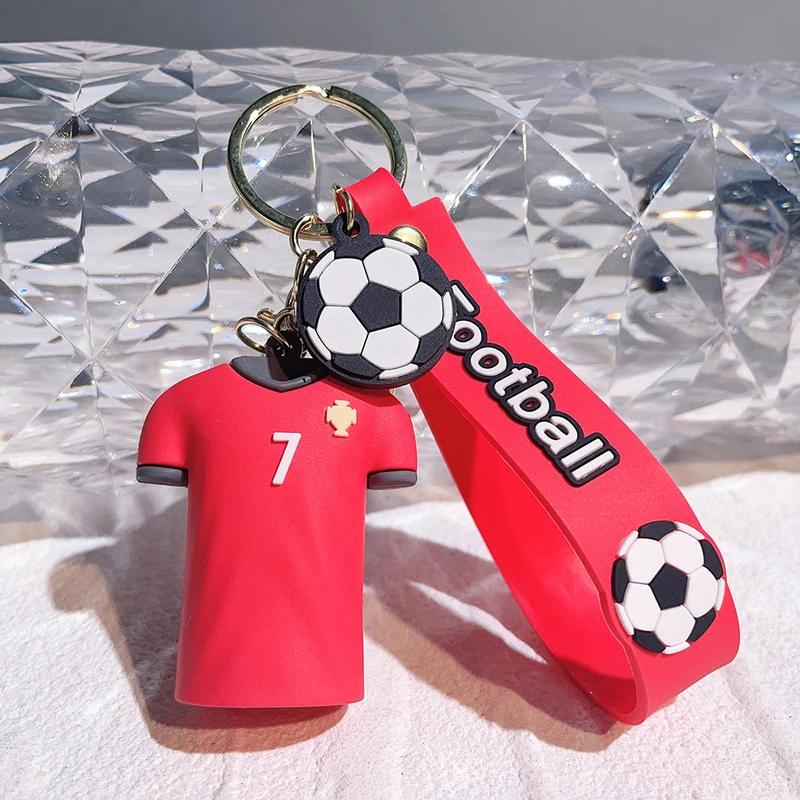 Futebol Cup Estrela do atleta camisa esporte 3D Silicone boneca chaveiro futebol fã Ronaldo Neymar Mbappé Jersey Pendent Keyring presente - Image 1