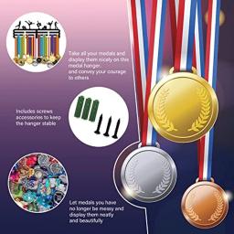 Suporte de exibição de medalha de patinação artística, preto, resistente, aço, cabides de medalha, montagem na parede, rack de exibição de medalha, patins, cabide de medalha - Image 4