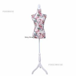 Manequim feminino de alfaiate de costura de plástico de espuma pu, manequim de linho estampado para design de roupas, modelo expositor pode ser pino p - Image 3