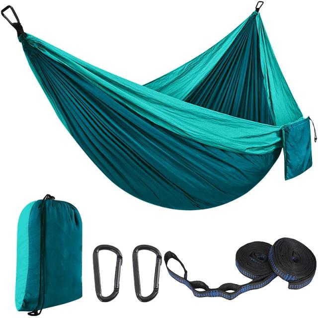 Rede de Acampamento Portátil para 1-2 Pessoas com Cores Variadas em Tecido de Pára-quedas de Nylon, Cama Suspensa 270x140cm