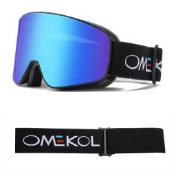 OMEKOL NOVAS Camadas Duplas Anti-Nvoeiro Óculos de Esqui Snowmobile Óculos Esporte Ao Ar Livre Neve Snowboard Óculos - Image 1
