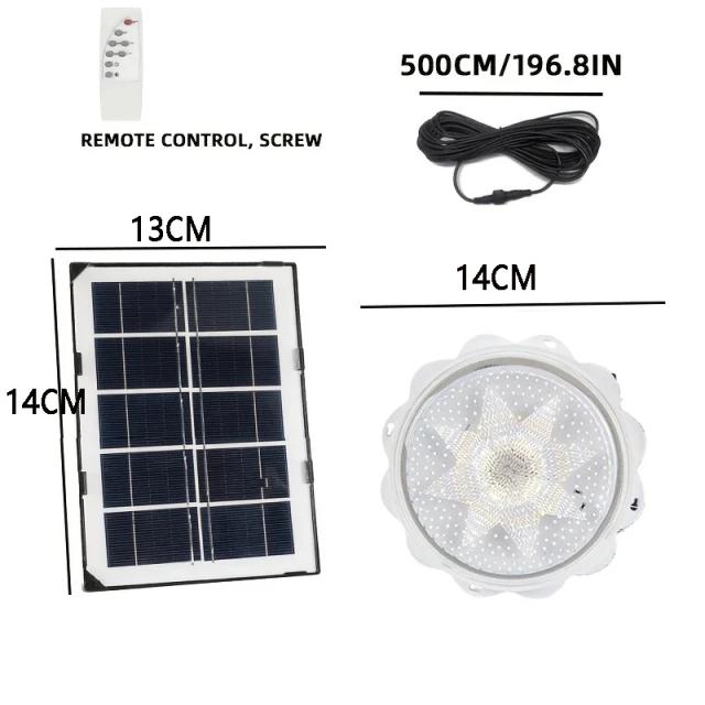 Iluminação Solar LED Impermeável para Ambientes Externos e Internos - Painel de Luz IP65 Ideal para Teto e Varanda