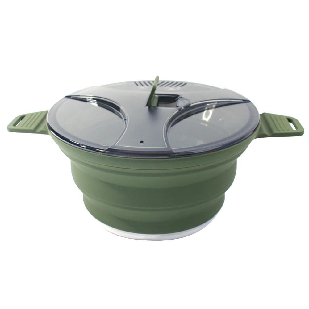 Panela dobrável acampamento panelas 2.5l panelas ao ar livre chaleira de água de silicone pan pot viagem caminhadas piquenique utensílios de mesa equipamentos - Image 1