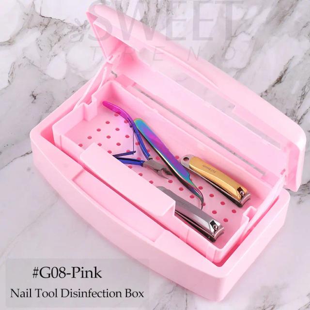 Esterilizador de Unhas Rosa - Caixa para Ferramentas de Manicure, Pinças e Instrumentos de Salão, Equipamento para Maior Higiene SAG08