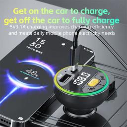 Carro transmissor fm bluetooth 5.3 handsfree sem fio kit carro usb c carregador de carro rádio automático modulador fm mp3 player adaptador - Image 3