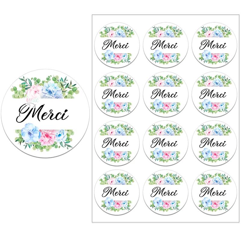 Embalagem Selo Etiquetas para Festas de Pequenas Empresas, Obrigado Adesivos, Baking Gift Bag, Merci - Image 1