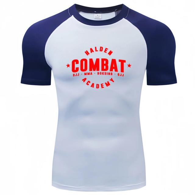 Camisas de Compressão Masculinas Estampadas para Verão: Secagem Rápida e Proteção Respirável para MMA e BJJ