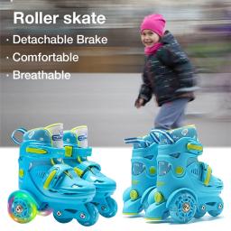 Sapatos de patinação para crianças, roda de flash dupla fileira, assistência de segurança ajustável, 3-8 anos - Image 2