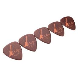 Instrumentos musicais palhetas de guitarra palhetas de celulóide pacote de 5 padrões de cor de madeira ultrafina para coleção de amantes de música - Image 2