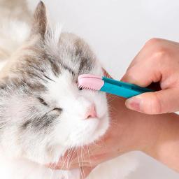 Eco-friendly gatinho olho esfregar handheld olho de gato esfregar olhos poo escova de limpeza fivela reutilizável design pet pente lágrima mancha escova - Image 1