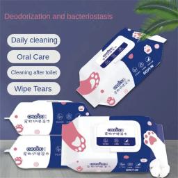 Cat and Dog Pure Water Formula Wipes, 3 Textura Dimensional, Limpeza eficaz, Desodorização, Preservação de umidade, Pet Shop - Image 2