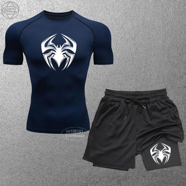 Conjunto Masculino de Sportswear Compressão para Corrida e Treino - Moda Fitness Verão S-2XL