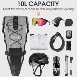 West biking saco de bicicleta à prova dwaterproof água reflexivo 10l grande capacidade sela saco ciclismo dobrável saco cauda mtb estrada saco - Image 4